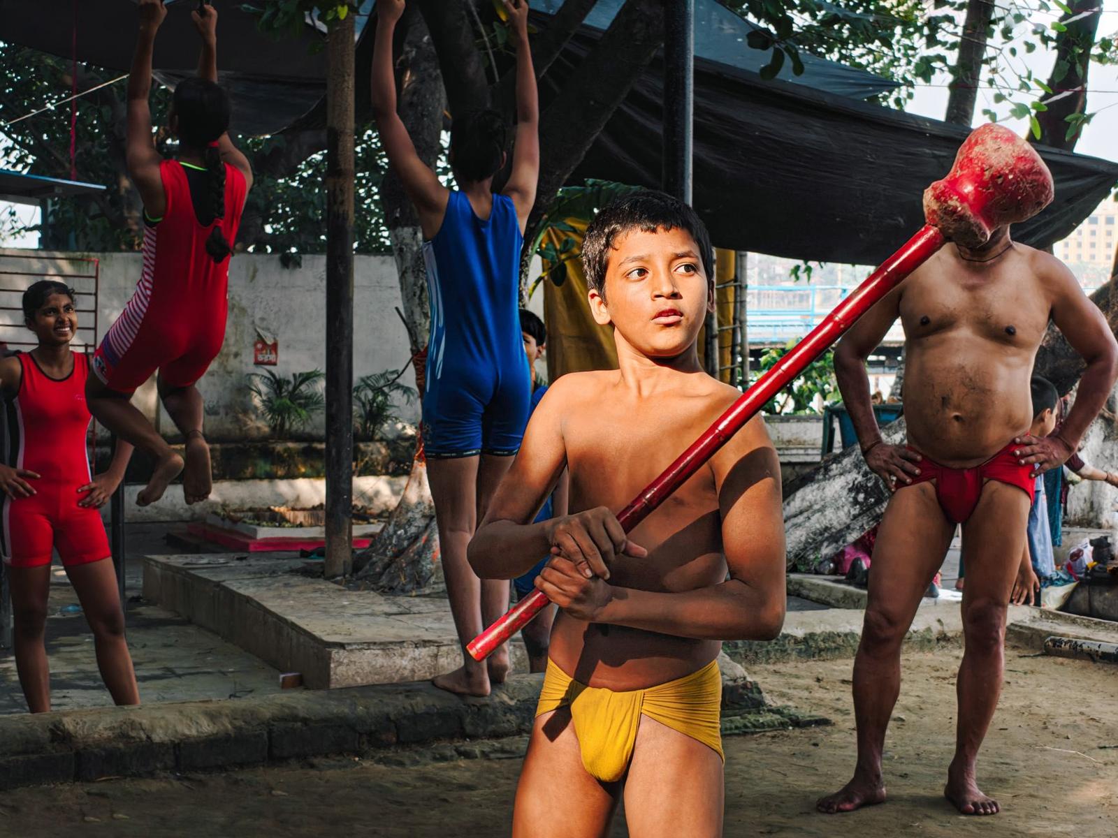 Traditional Indian Wrestling Practice Outdoors
